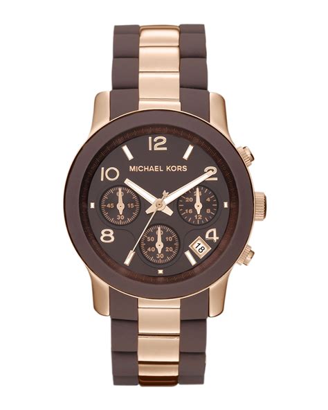 Amazon.com: Michael Kors Women's Runway Brown Watch 